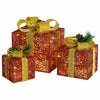 VIDAXL Weihnachtsdekoration Geschenkboxen 3 Stcs im Outdoor rot