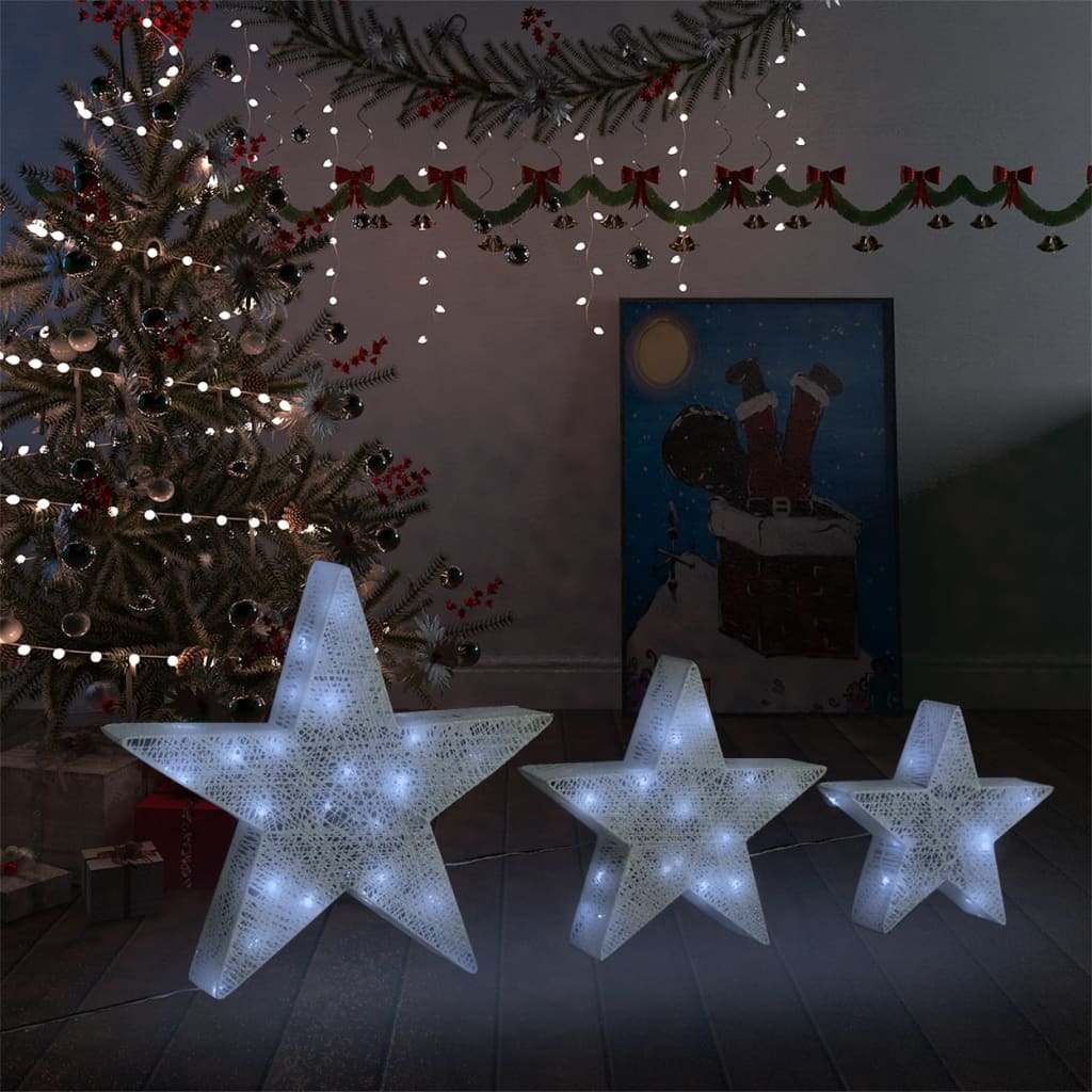 Vidaxl Weihnachtsdekoration Sterne 3 St