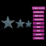 VIDAXL Weihnachtsdekoration Sterne 3 ST LED OUTER INTER INTERNE - afbeelding 3