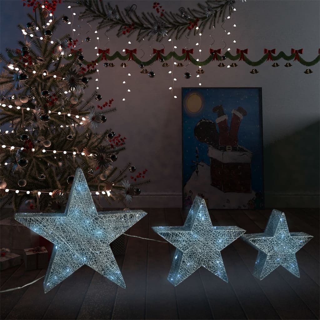 VIDAXL Weihnachtsdekoration Sterne 3 ST LED OUTER INTER INTERNE