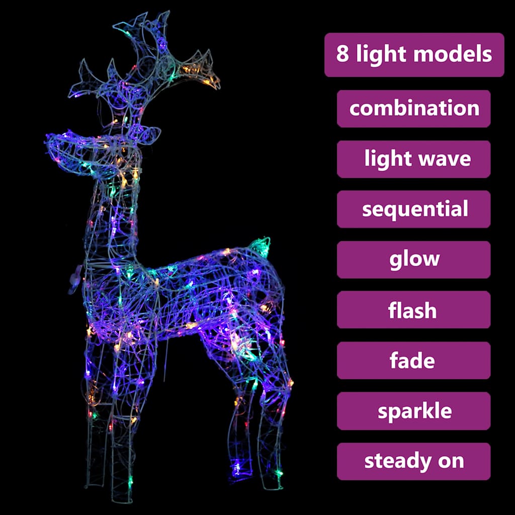 Vidaxl Weihnachtsdekorationen Rentier 90 LEDs 60x16x100 cm Acrylic