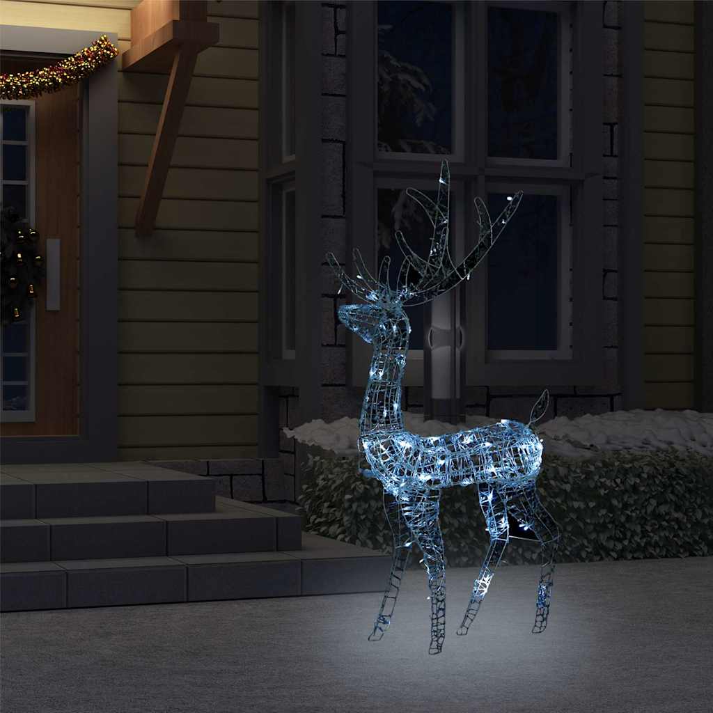 Vidaxl Weihnachtsdekorationen Rentier 140 LEDs kalt weiß 120 cm Acryl