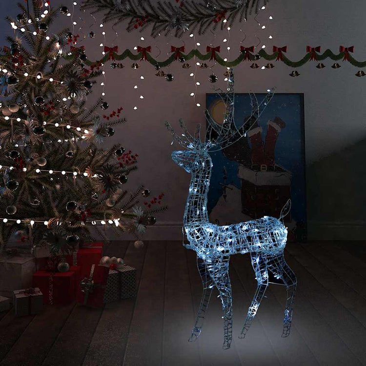 Vidaxl Weihnachtsdekorationen Rentier 140 LEDs kalt weiß 120 cm Acryl