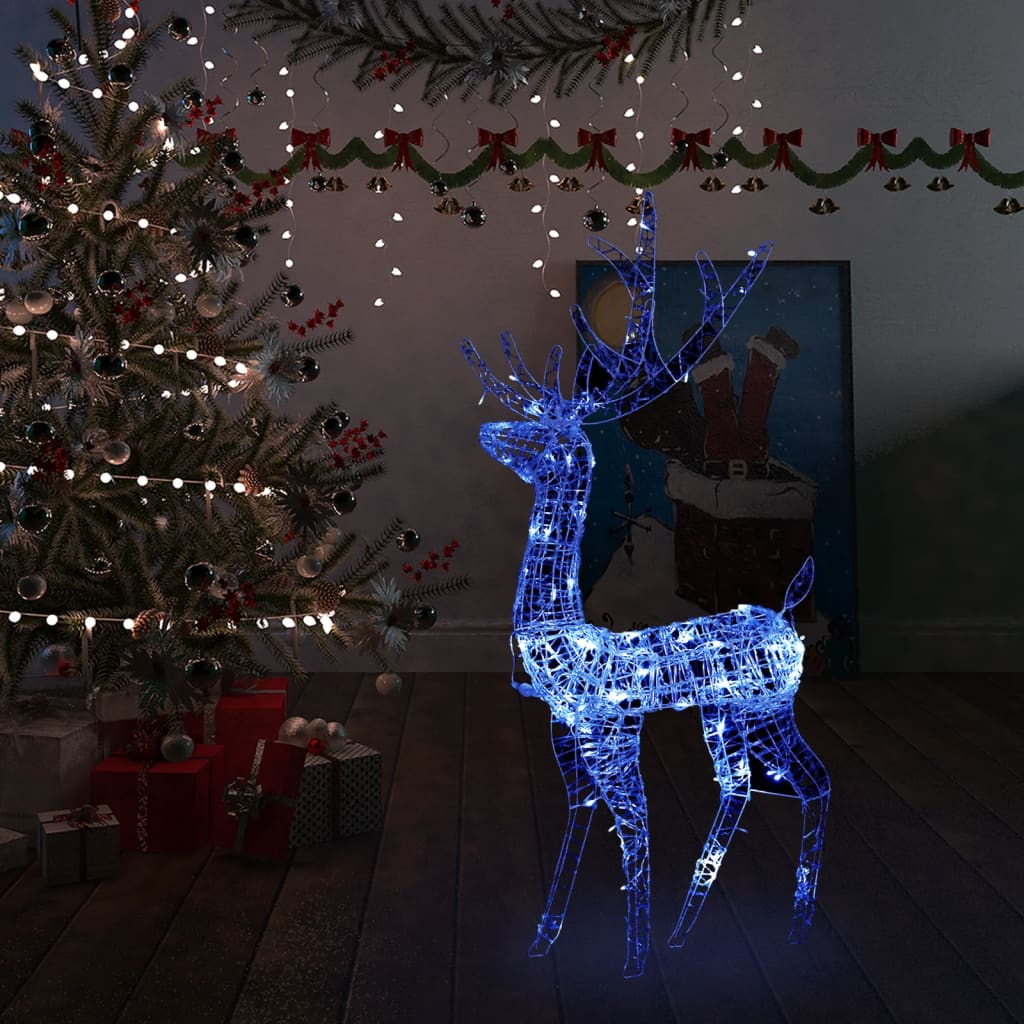 Vidaxl Weihnachtsdekorationen Rentier 140 LEDs 120 cm Acrylblau