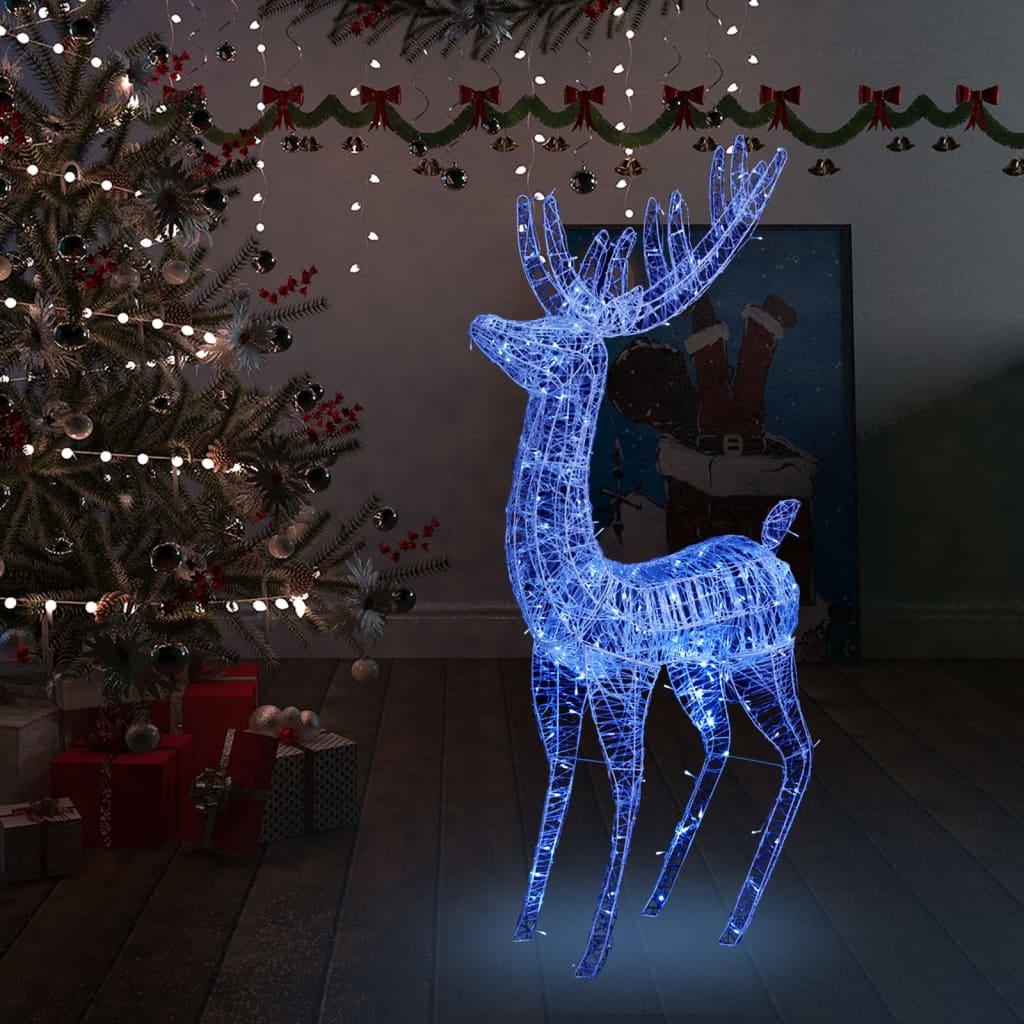 Vidaxl Weihnachtsdekoration Rentier 250 LEDs Blau 180 cm Acryl