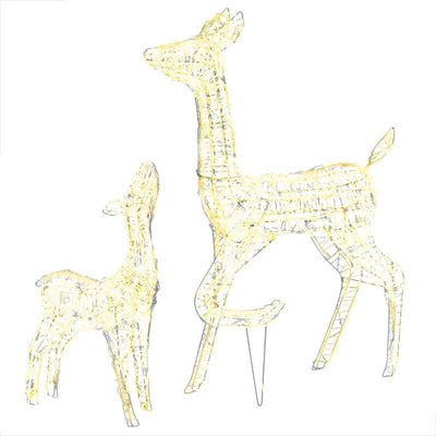 Vidaxl Weihnachtsdekorationen Rentierfamilie 160 LEDs warmes weißes Acryl