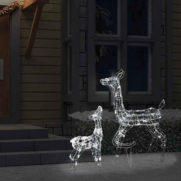 Vidaxl Weihnachtsdekorationen Rentierfamilie 160 LEDs Kalt weiße Acryl