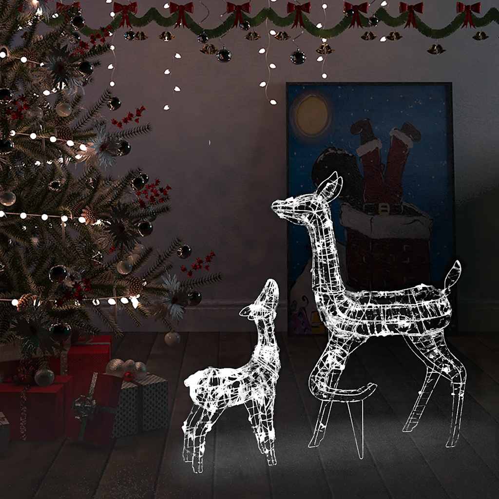 Vidaxl Weihnachtsdekorationen Rentierfamilie 160 LEDs Kalt weiße Acryl