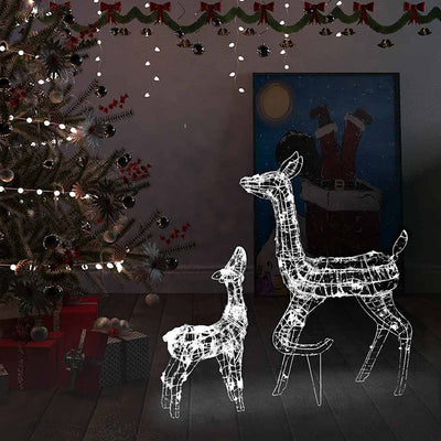 Vidaxl Weihnachtsdekorationen Rentierfamilie 160 LEDs Kalt weiße Acryl