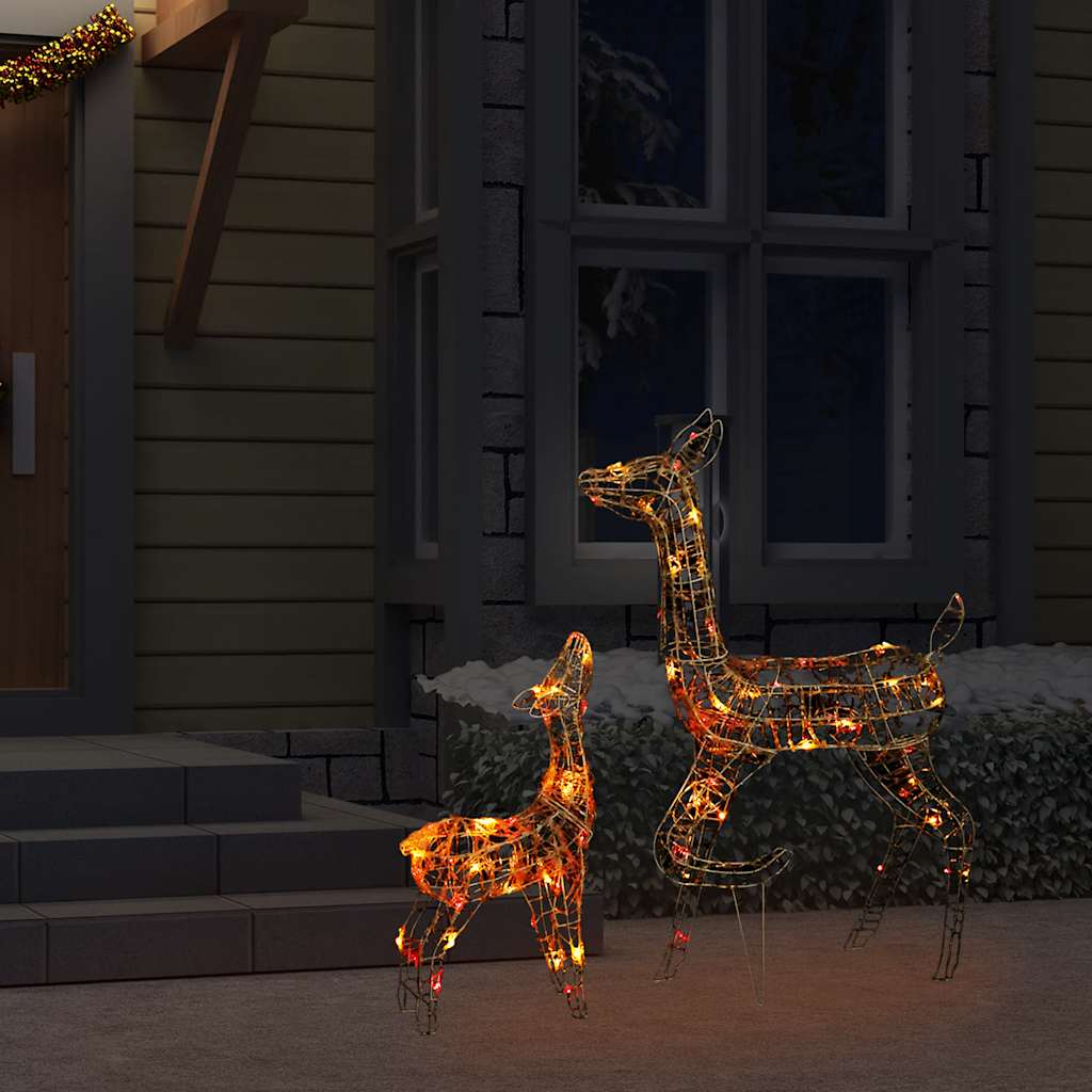 VIDAXL Weihnachtsdekorationen Rentierfamilie 160 LED Multi -gefährte Acryl
