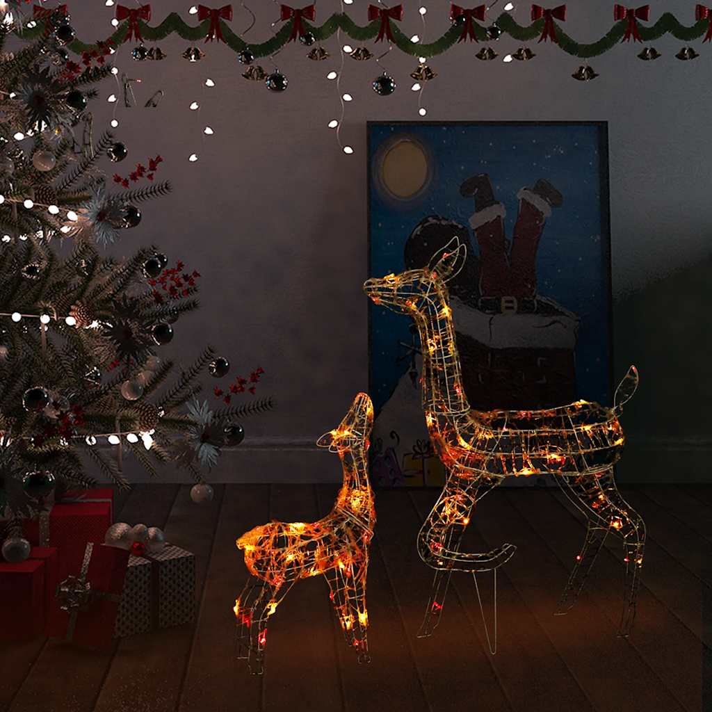 VIDAXL Weihnachtsdekorationen Rentierfamilie 160 LED Multi -gefährte Acryl