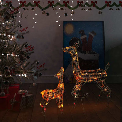 VIDAXL Weihnachtsdekorationen Rentierfamilie 160 LED Multi -gefährte Acryl