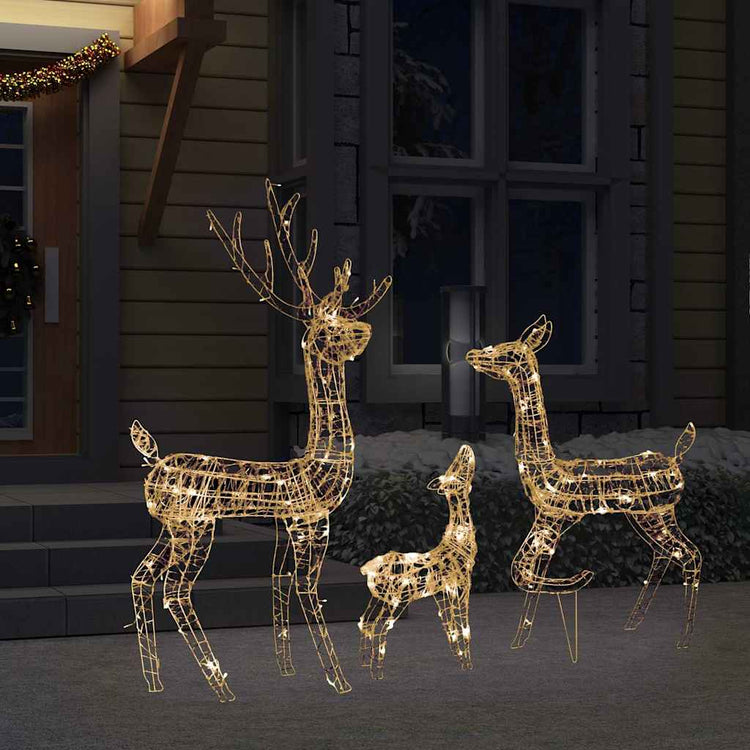 Vidaxl Weihnachtsdekorationen Rentierfamilie 300 LEDs warmes weißes Acryl