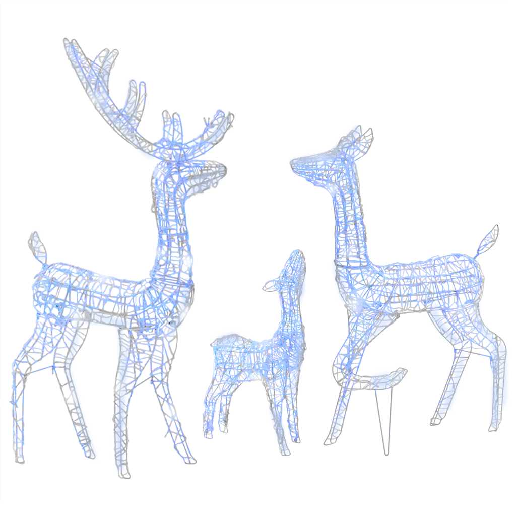 Vidaxl Weihnachtsdekorationen Rentierfamilie 300 LEDs Blaues Acryl