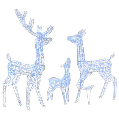Vidaxl Weihnachtsdekorationen Rentierfamilie 300 LEDs Blaues Acryl