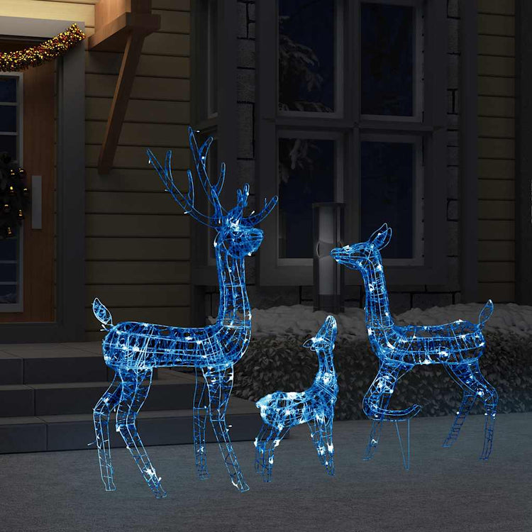Vidaxl Weihnachtsdekorationen Rentierfamilie 300 LEDs Blaues Acryl