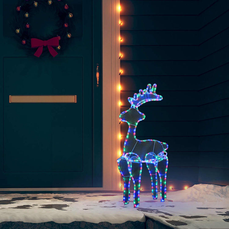 Vidaxl Weihnachtsdekorationen Rentier mit Mesh 306 LEDs 60x24x89 cm