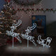 VIDAXL Weihnachtsdekoration Rentiere und Schlitten 260x21x87 cm Acrylkalt weiß
