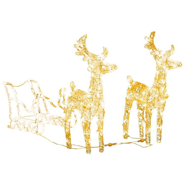 Vidaxl Weihnachtsdekorationen Rentier und Ärmel 160 LEDs 130 cm Acryl