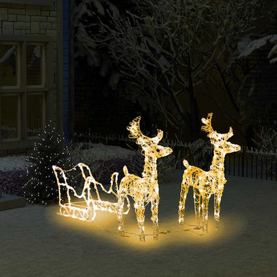 Vidaxl Weihnachtsdekorationen Rentier und Ärmel 160 LEDs 130 cm Acryl