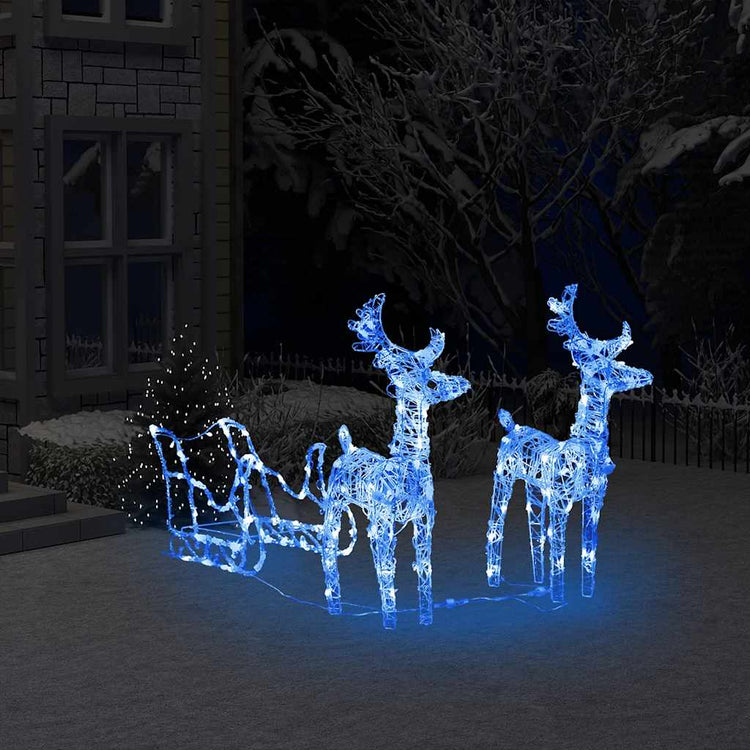 Vidaxl Weihnachtsdekorationen Rentier und Ärmel 160 LEDs 130 cm Acryl