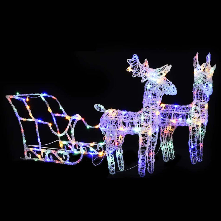 Vidaxl Weihnachtsdekorationen Rentier und Ärmel 160 LEDs 130 cm Acryl