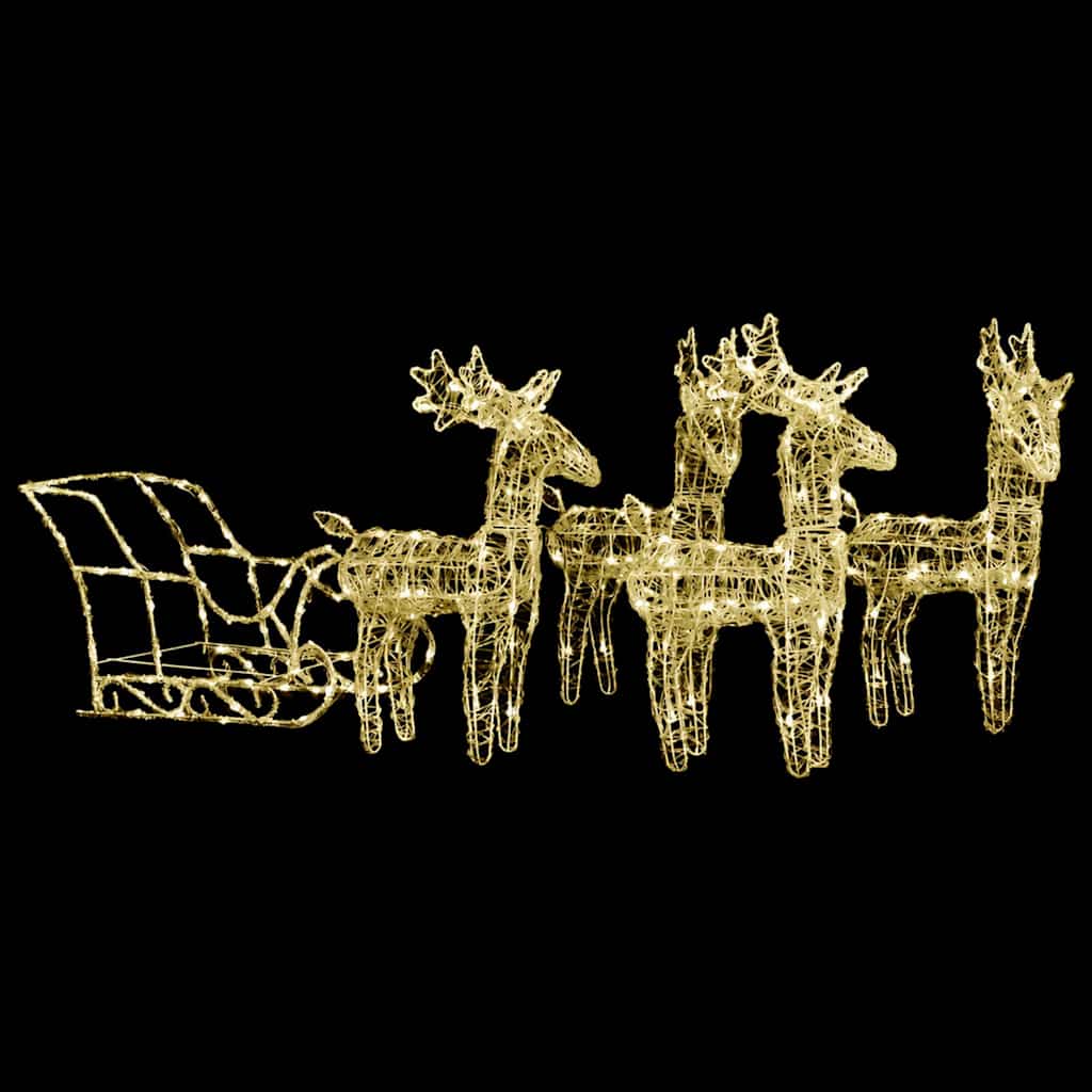 VIDAXL -Weihnachtsdekoration Rentiere und Sled 280x28x55 cm Acrylic