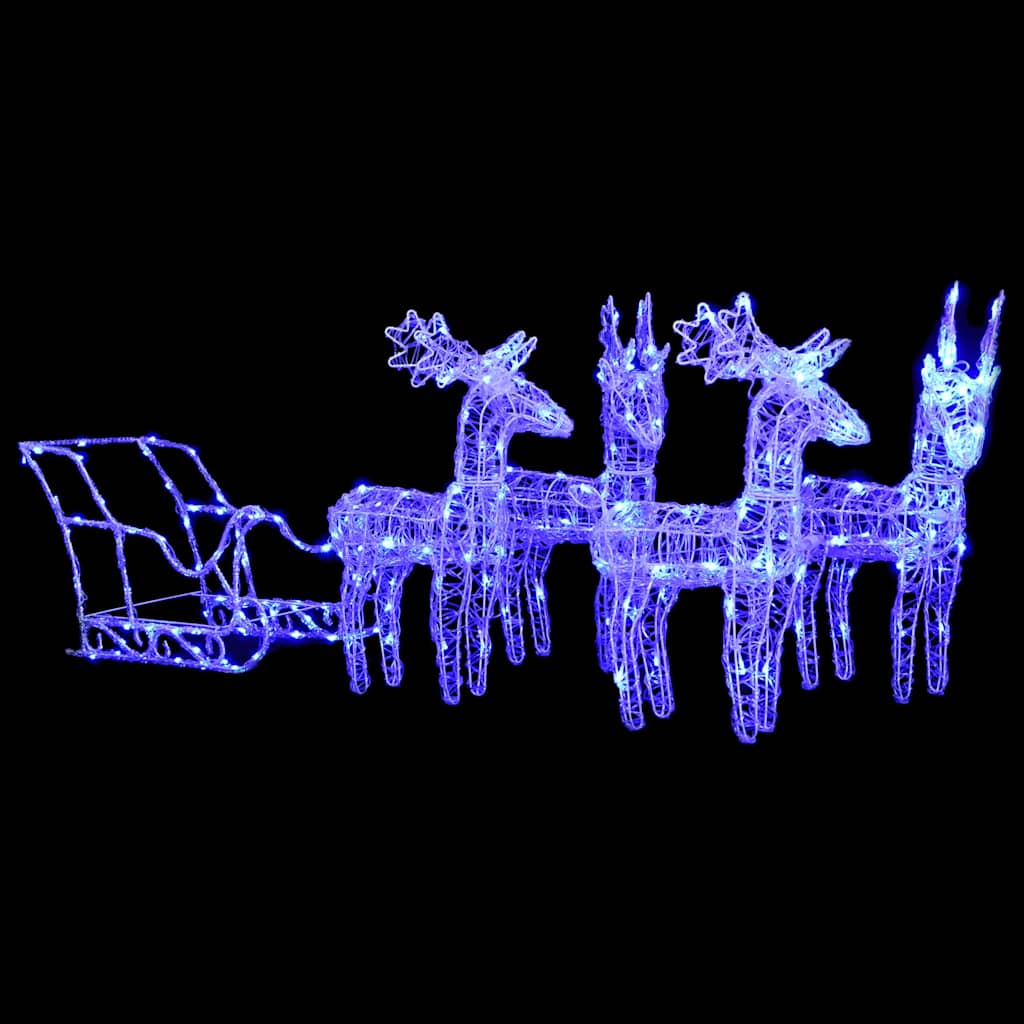 VIDAXL -Weihnachtsdekoration Rentiere und Sled 280x28x55 cm Acrylic