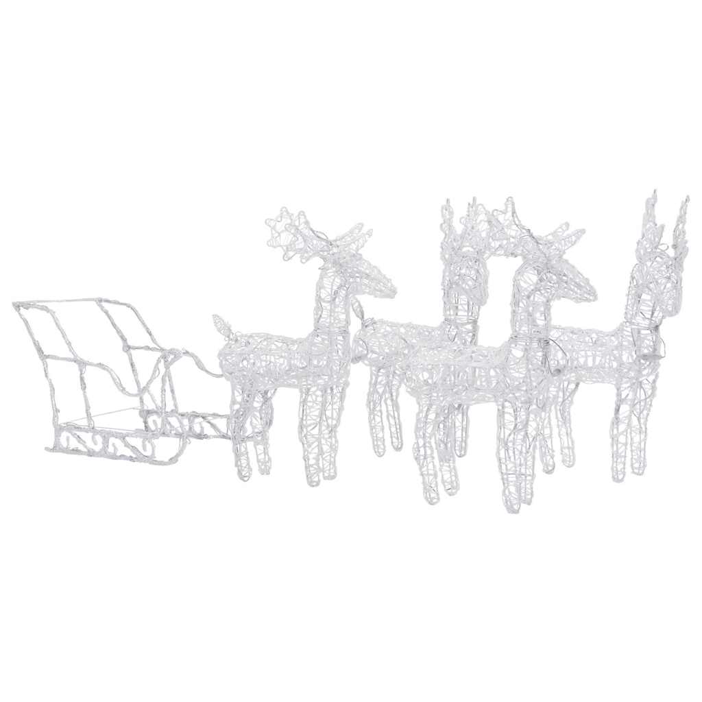 VIDAXL -Weihnachtsdekoration Rentiere und Sled 280x28x55 cm Acrylic