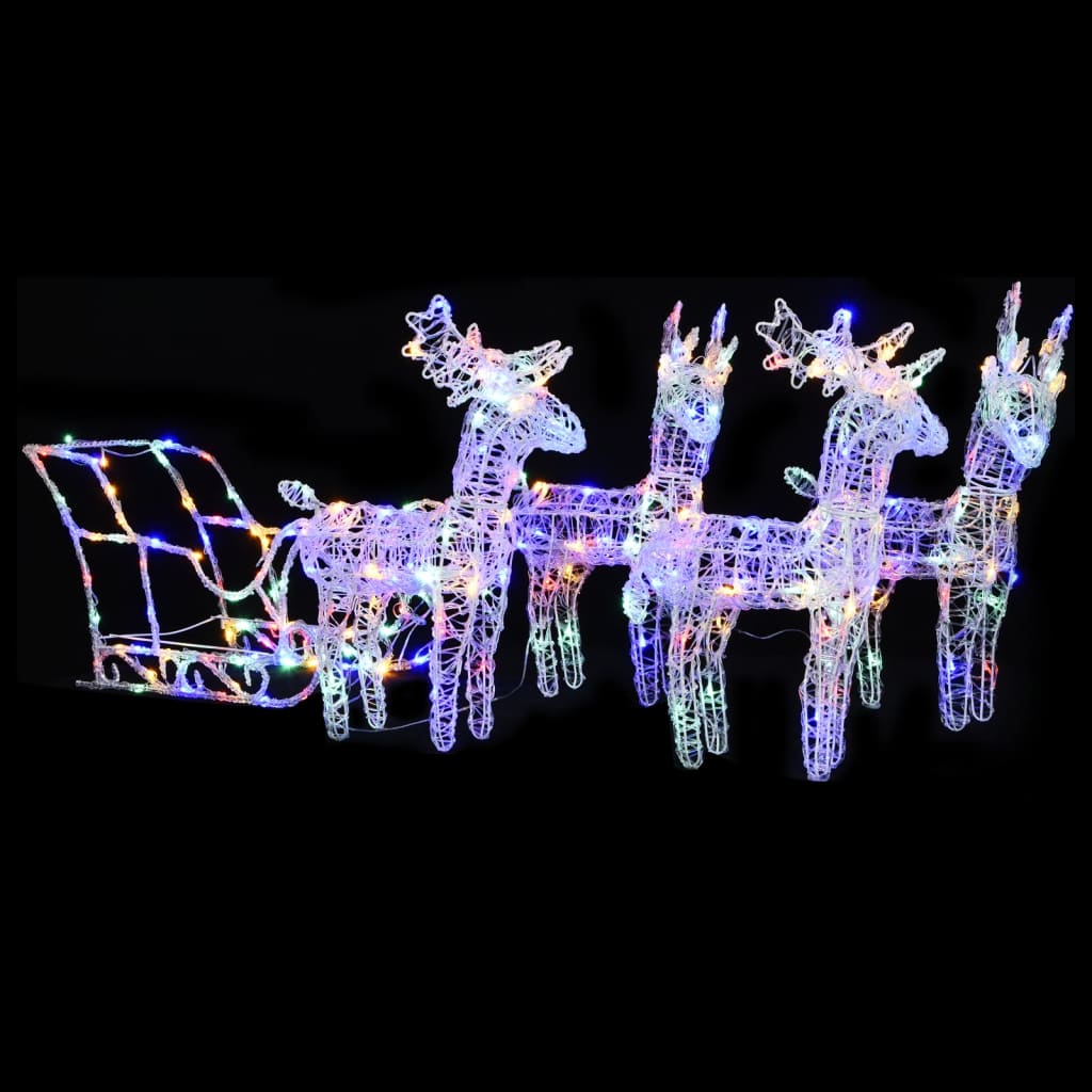 VIDAXL -Weihnachtsdekoration Rentiere und Sled 280x28x55 cm Acrylic