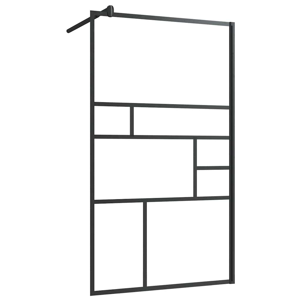 Vidaxl begehete Duschwand 90x195 cm ESG-Glas transparent und schwarz