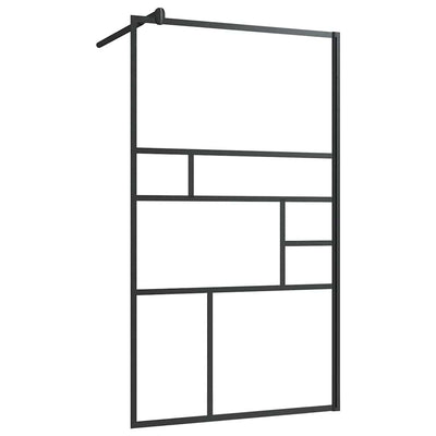 Vidaxl begehete Duschwand 90x195 cm ESG-Glas transparent und schwarz