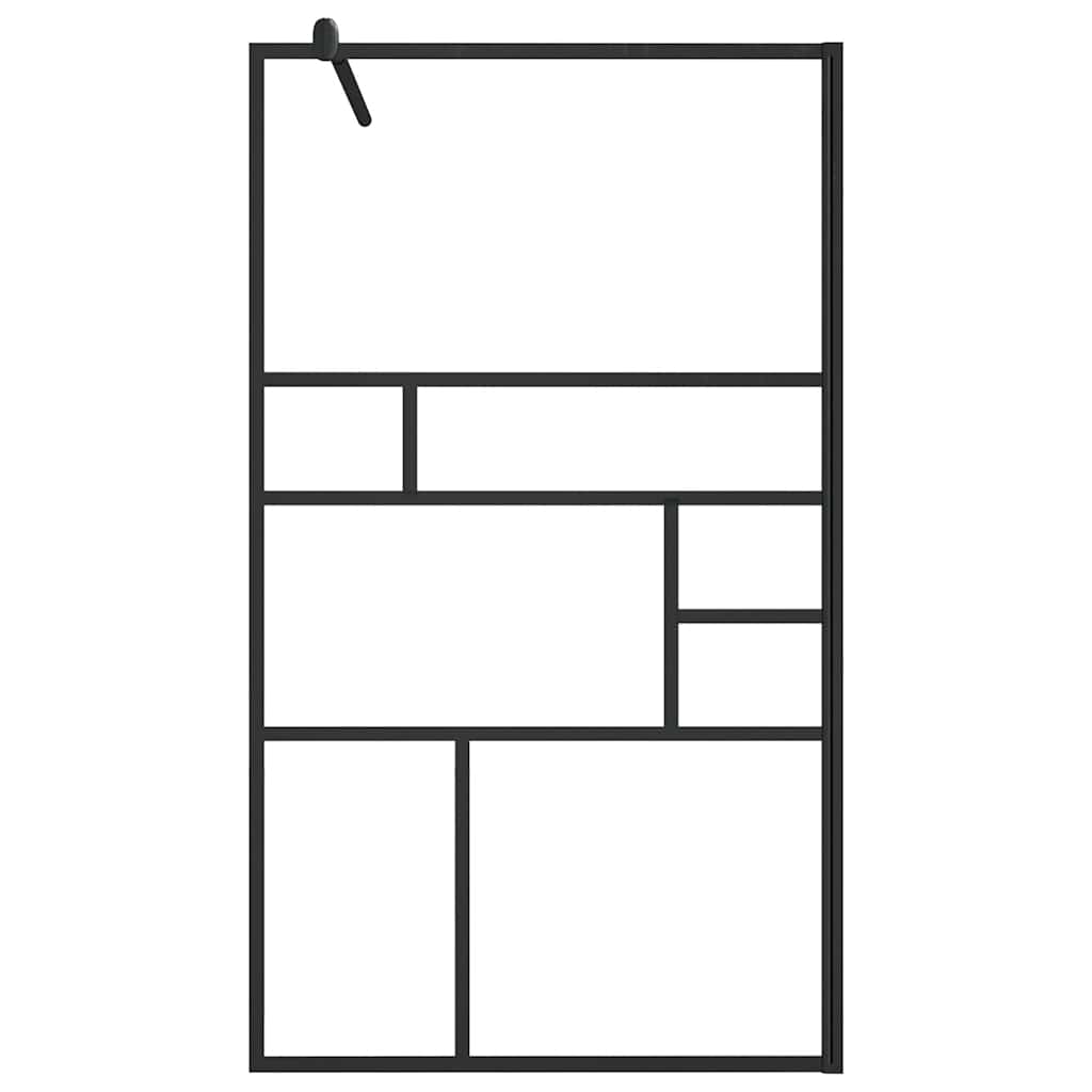 Vidaxl begehete Duschwand 90x195 cm ESG-Glas transparent und schwarz