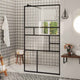 Vidaxl begehete Duschwand 90x195 cm ESG-Glas transparent und schwarz
