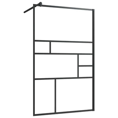 Vidaxl begehete Duschwand 100x195 cm ESG-Glas transparent und schwarz