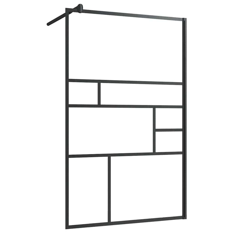 Vidaxl begehete Duschwand 100x195 cm ESG-Glas transparent und schwarz