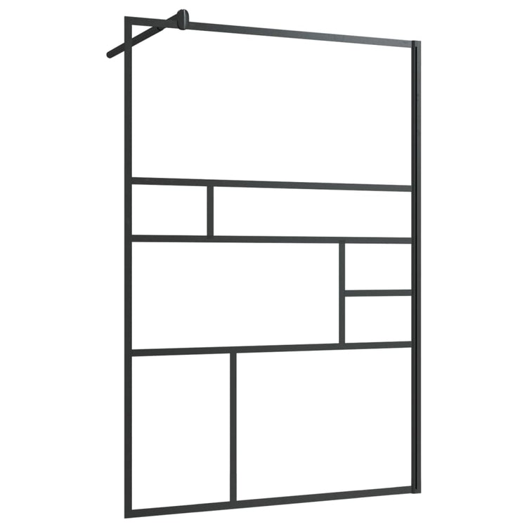 Vidaxl begehete Duschwand 115x195 cm ESG-Glas transparent und schwarz