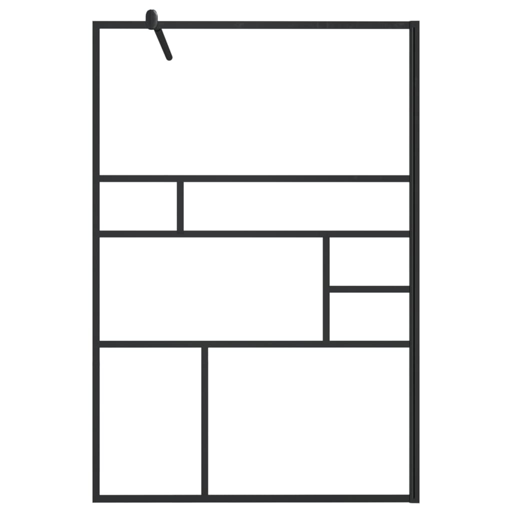 Vidaxl begehete Duschwand 115x195 cm ESG-Glas transparent und schwarz