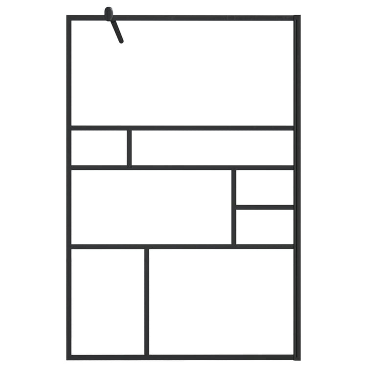 Vidaxl begehete Duschwand 115x195 cm ESG-Glas transparent und schwarz