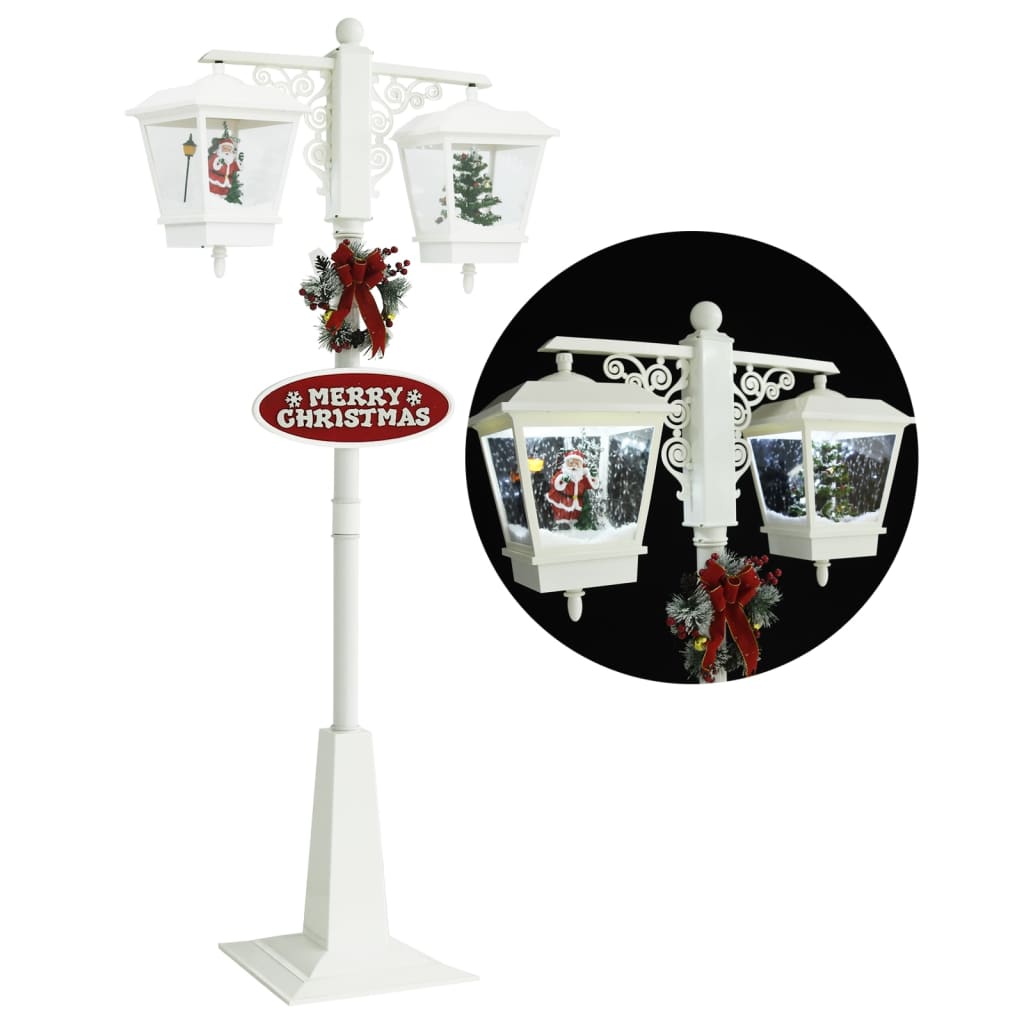 Vidaxl Straat Lampe mit Weihnachtsmann 81x40x188 cm PVC Weiß und Rot