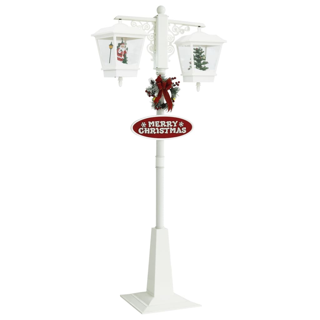 Vidaxl Straat Lampe mit Weihnachtsmann 81x40x188 cm PVC Weiß und Rot