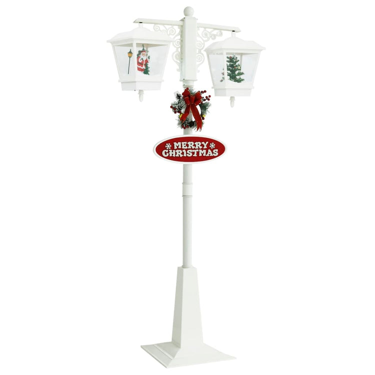 Vidaxl Straat Lampe mit Weihnachtsmann 81x40x188 cm PVC Weiß und Rot