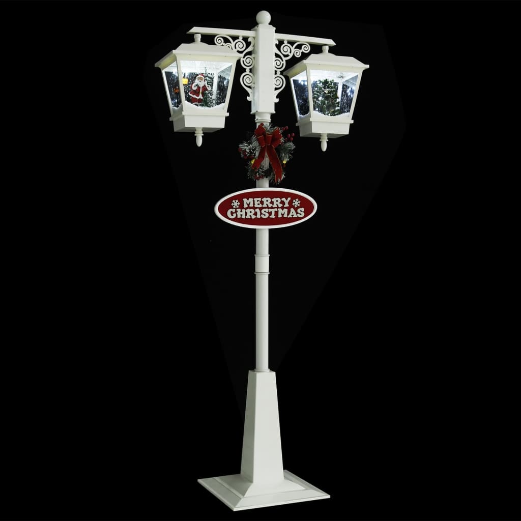 Vidaxl Straat Lampe mit Weihnachtsmann 81x40x188 cm PVC Weiß und Rot