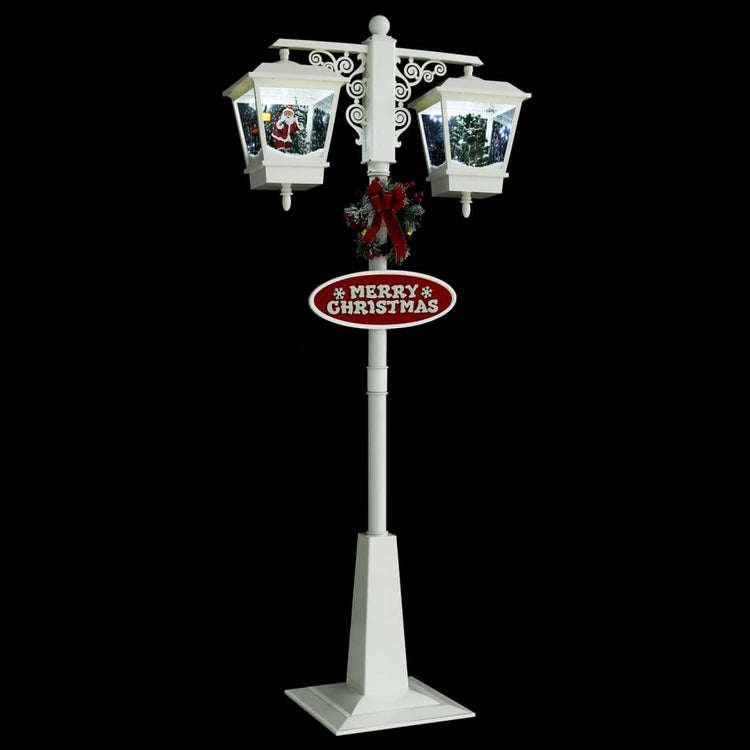 Vidaxl Straat Lampe mit Weihnachtsmann 81x40x188 cm PVC Weiß und Rot