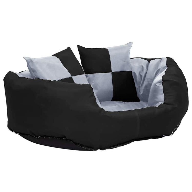 VIDAXL Dog -Kissen reversibel und waschbar 65 x 50 x 20 cm grau und schwarz