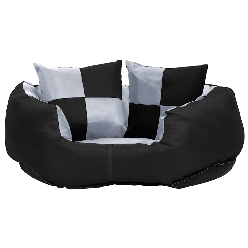 VIDAXL Dog -Kissen reversibel und waschbar 65 x 50 x 20 cm grau und schwarz