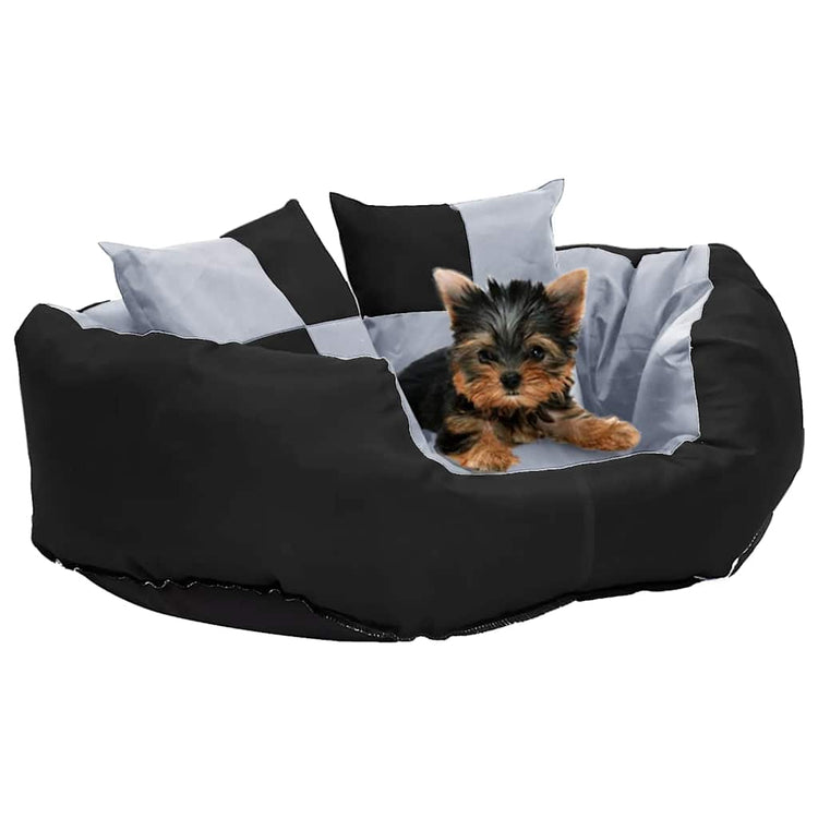 VIDAXL Dog -Kissen reversibel und waschbar 65 x 50 x 20 cm grau und schwarz