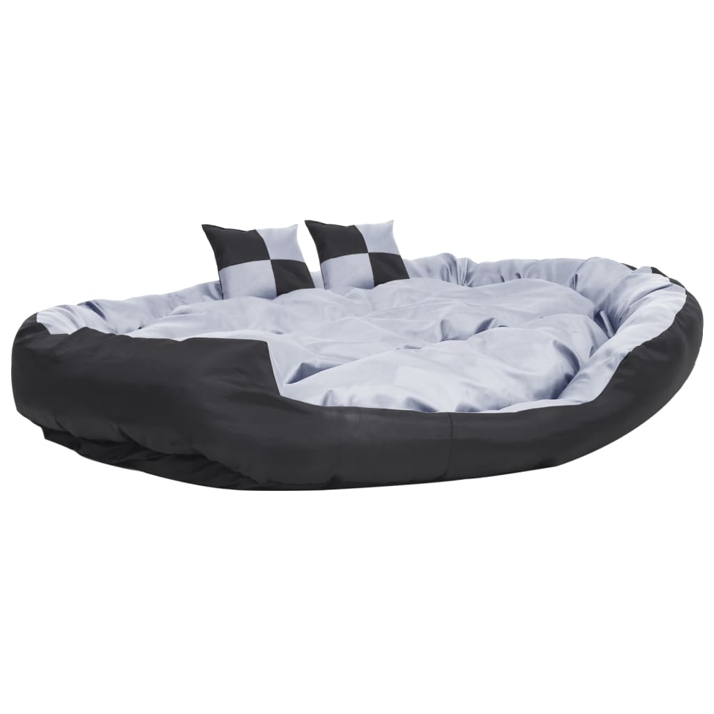 VIDAXL -Hund -Kissen reversibel und waschbar 150 x 150 x 25 cm grau und schwarz