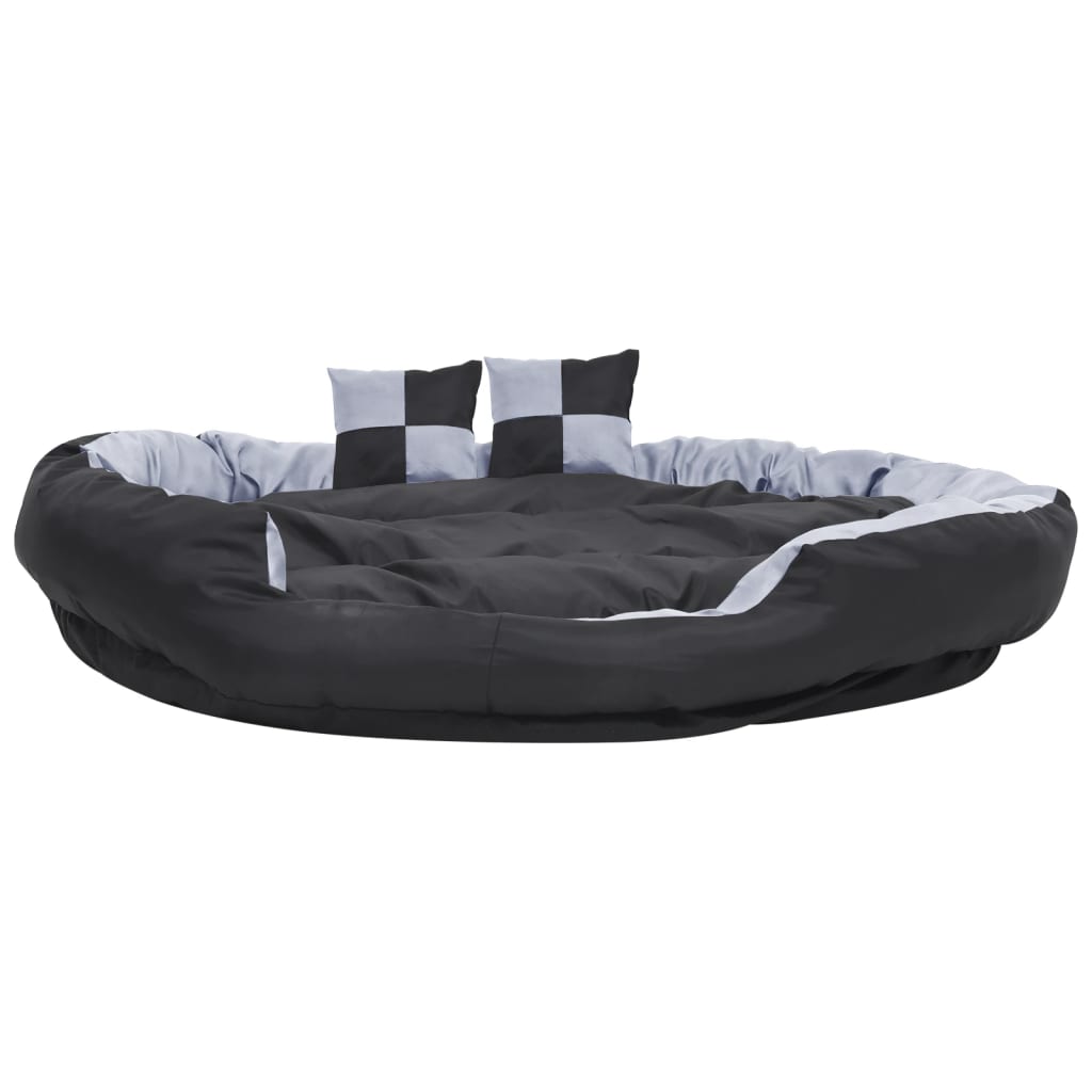 VIDAXL -Hund -Kissen reversibel und waschbar 150 x 150 x 25 cm grau und schwarz
