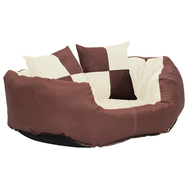 VIDAXL Dog -Kissen reversibel und waschbar 65 x 50 x 20 cm braun und creme